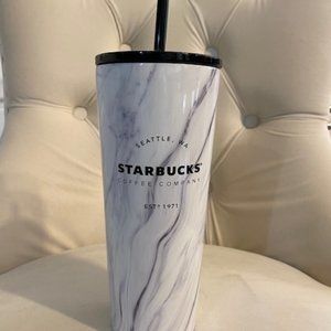 Starbucks White Marble Cup NEW